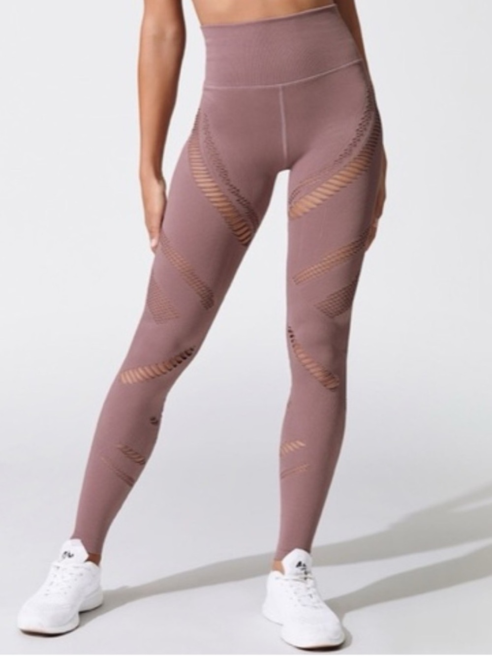 Alo Yoga High Waist Seamless Radiance Legging Sz S Dusty Mauve EUC